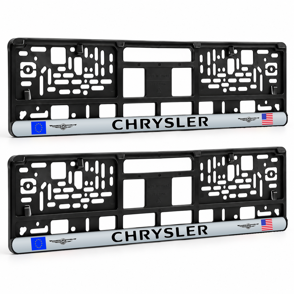 Set 2 bucati, suport numar inmatriculare personalizat Chrysler, HLX-3