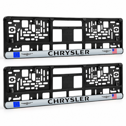 Set 2 bucati, suport numar inmatriculare personalizat Chrysler, HLX-3