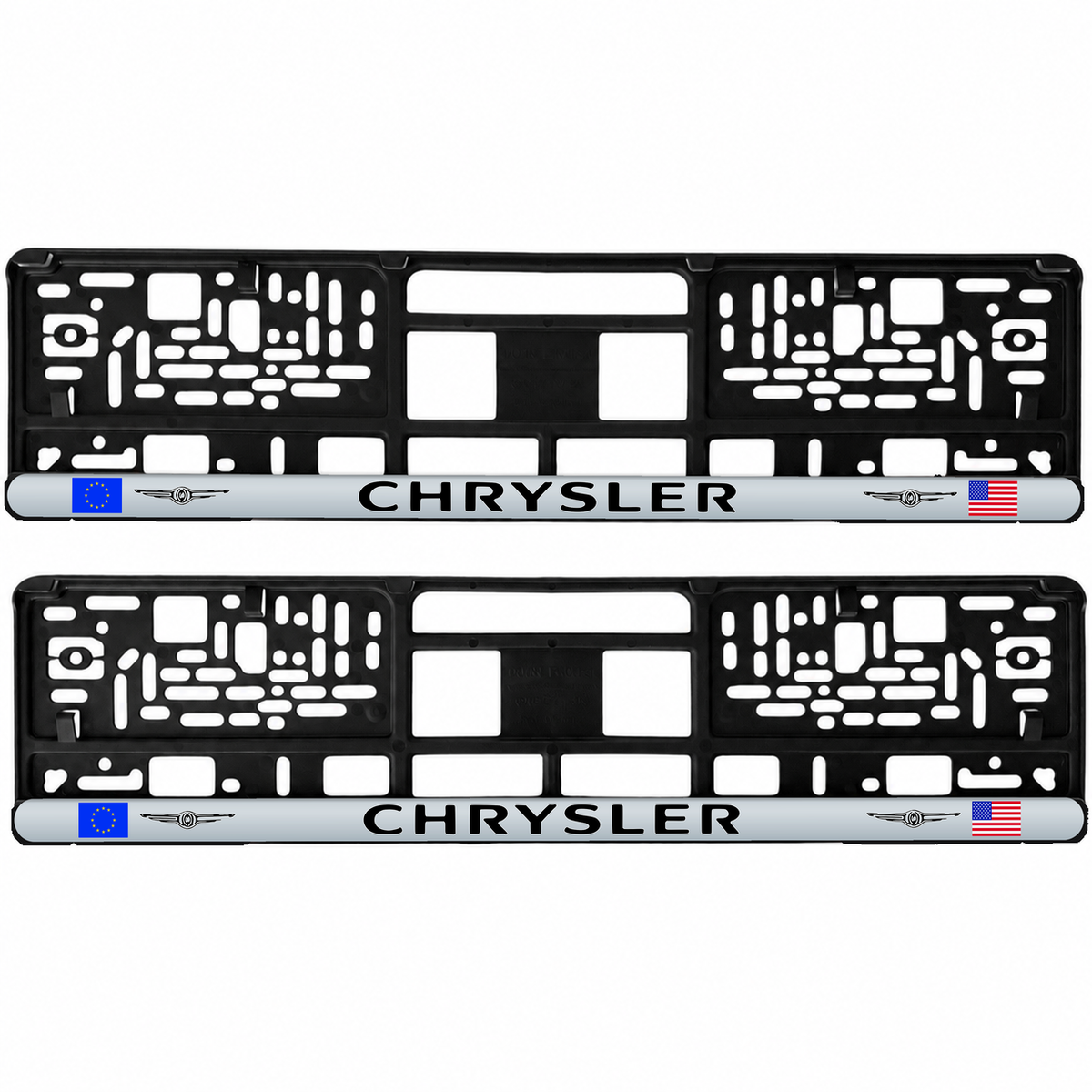 Set 2 bucati, suport numar inmatriculare personalizat Chrysler, HLX-3