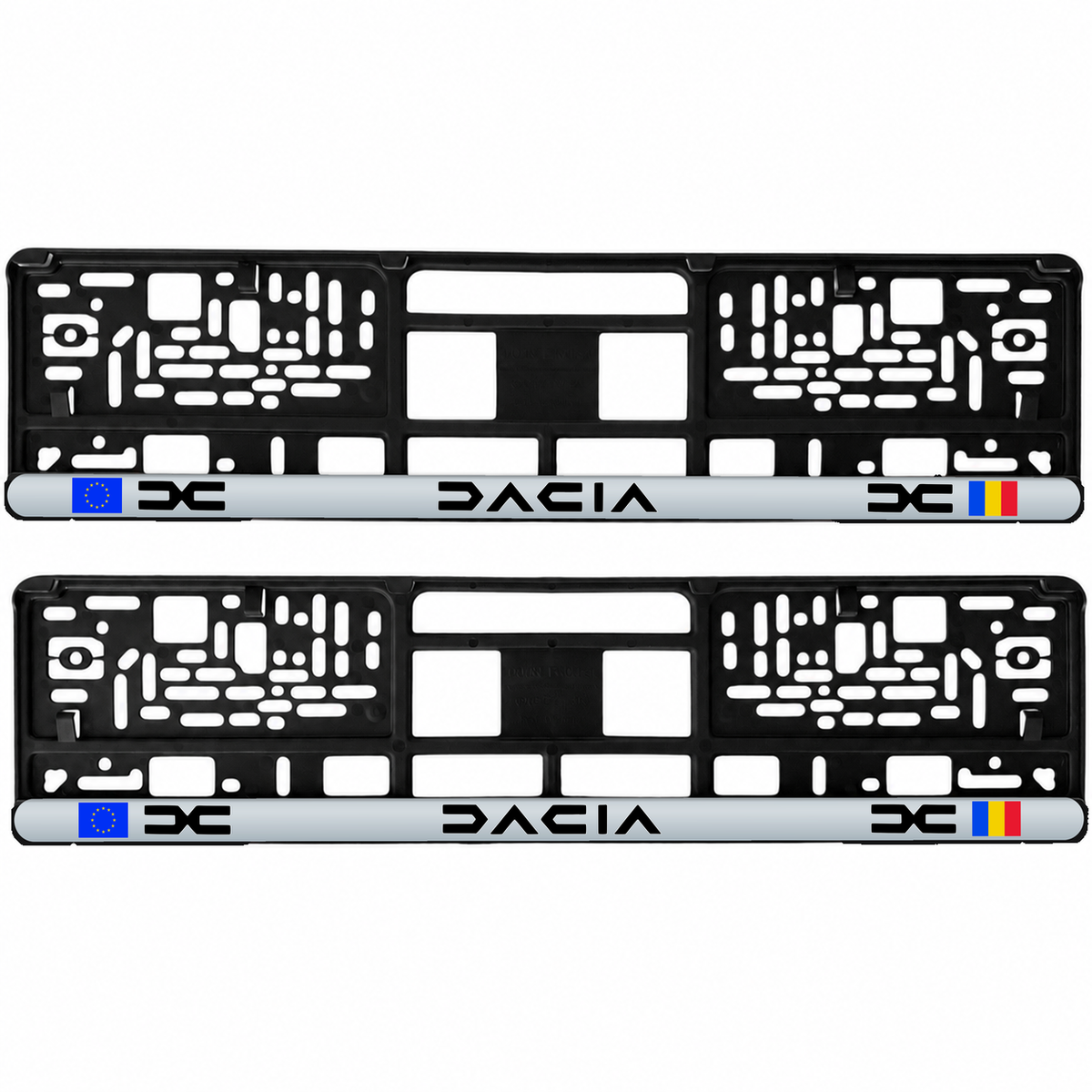 Set 2 bucati, suport numar inmatriculare personalizat Dacia Nou, HLX-3