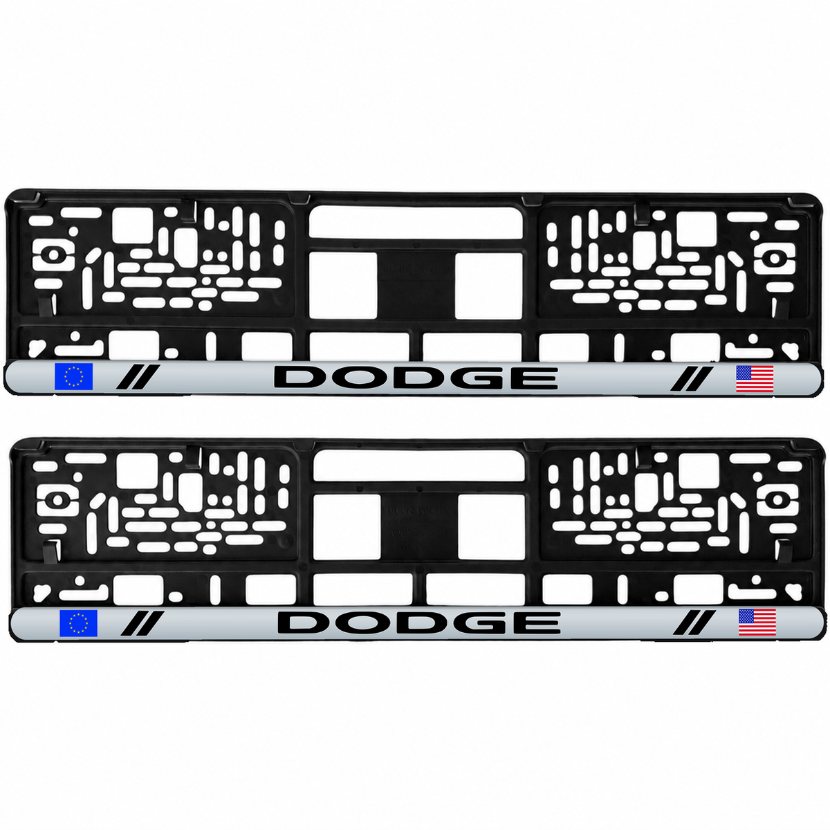 Set 2 bucati, suport numar inmatriculare personalizat Dodge, HLX-3