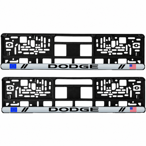 Set 2 bucati, suport numar inmatriculare personalizat Dodge, HLX-3