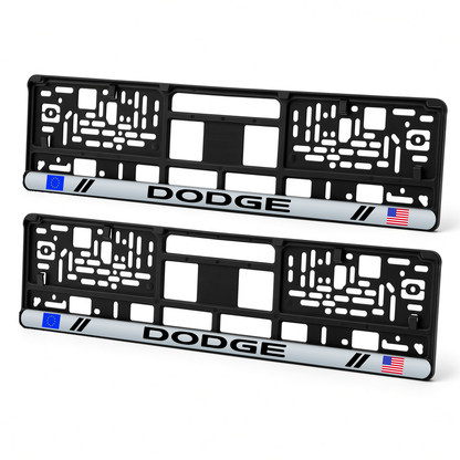 Set 2 bucati, suport numar inmatriculare personalizat Dodge, HLX-3
