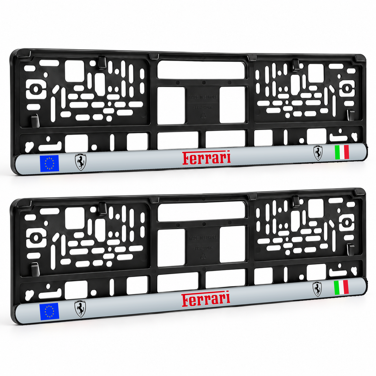 Set 2 bucati, suport numar inmatriculare personalizat Ferrari, HLX-3