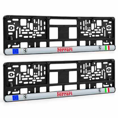 Set 2 bucati, suport numar inmatriculare personalizat Ferrari, HLX-3