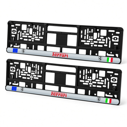 Set 2 bucati, suport numar inmatriculare personalizat Ferrari, HLX-3