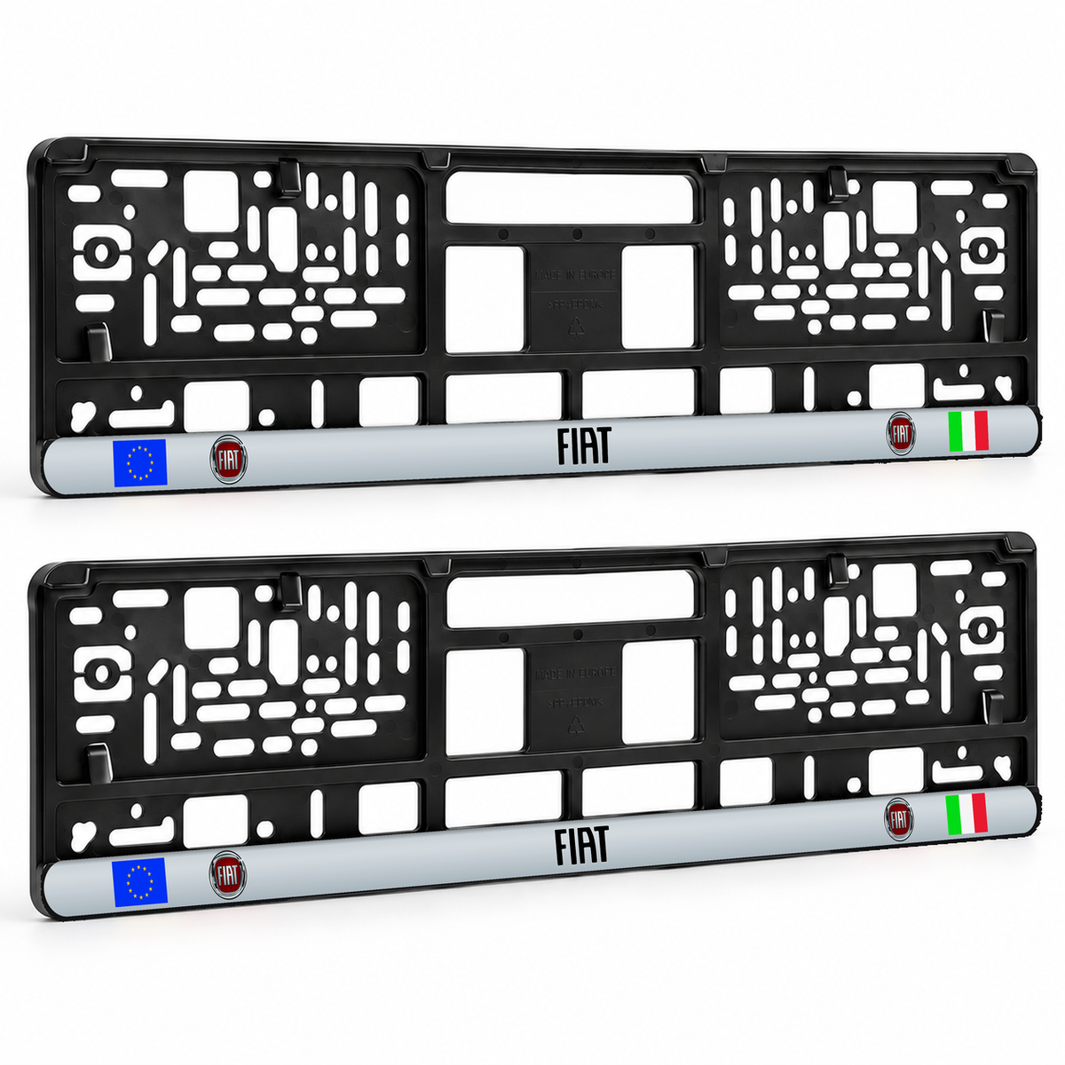 Set 2 bucati, suport numar inmatriculare personalizat Fiat, HLX-3