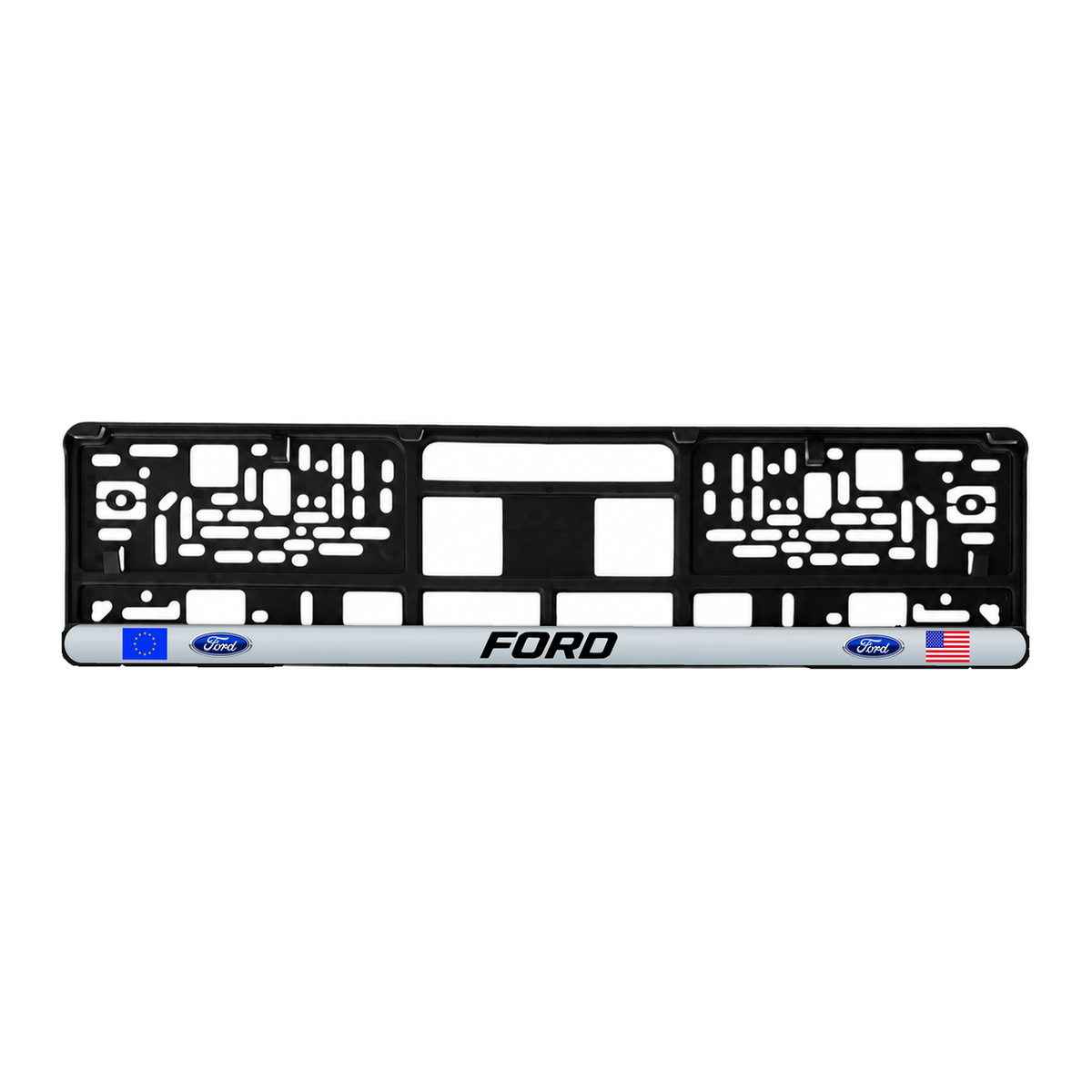 Set 2 bucati, suport numar inmatriculare personalizat Ford, HLX-3