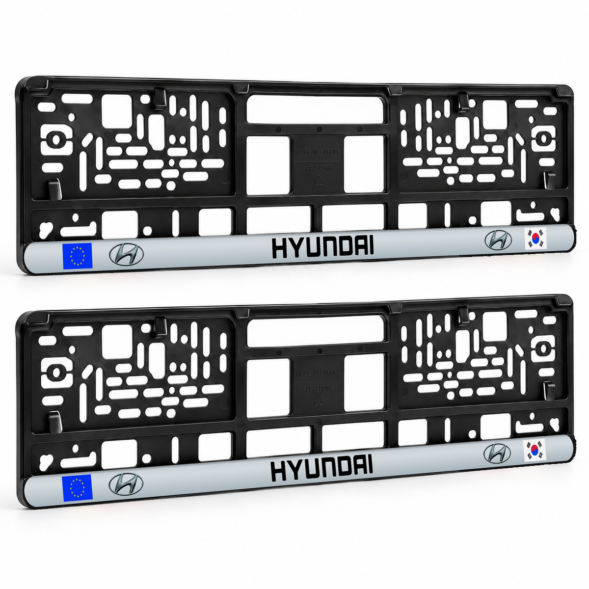 Set 2 bucati, suport numar inmatriculare personalizat Hyundai, HLX-3