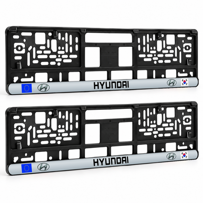 Set 2 bucati, suport numar inmatriculare personalizat Hyundai, HLX-3