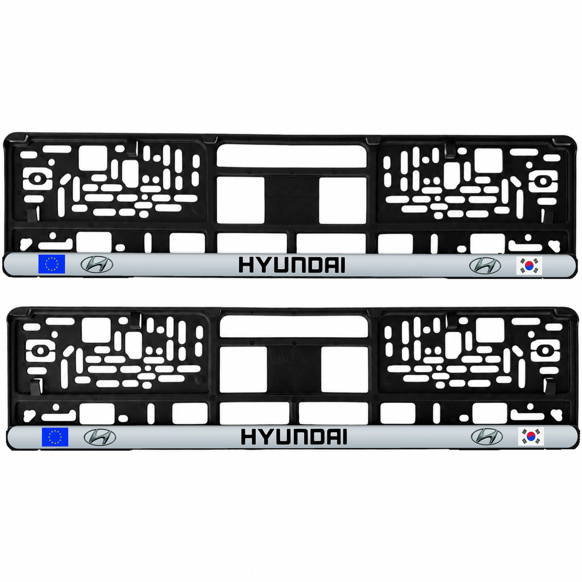 Set 2 bucati, suport numar inmatriculare personalizat Hyundai, HLX-3