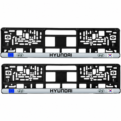 Set 2 bucati, suport numar inmatriculare personalizat Hyundai, HLX-3
