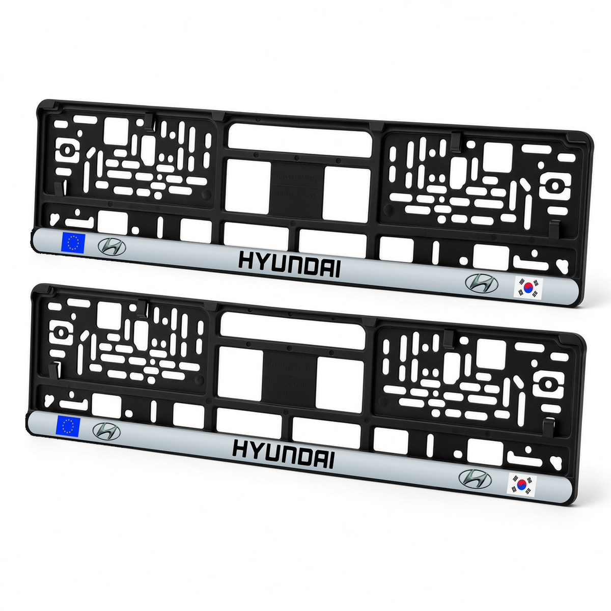 Set 2 bucati, suport numar inmatriculare personalizat Hyundai, HLX-3