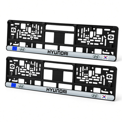 Set 2 bucati, suport numar inmatriculare personalizat Hyundai, HLX-3