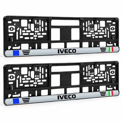 Set 2 bucati, suport numar inmatriculare personalizat Iveco, HLX-3