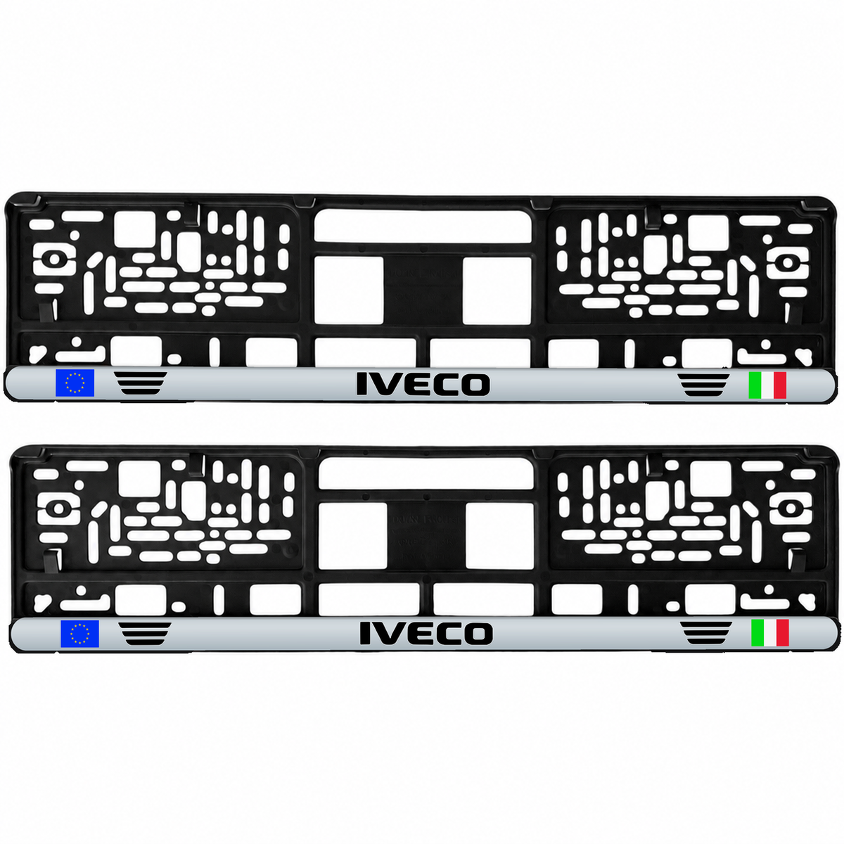 Set 2 bucati, suport numar inmatriculare personalizat Iveco, HLX-3
