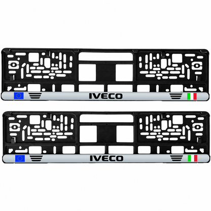 Set 2 bucati, suport numar inmatriculare personalizat Iveco, HLX-3