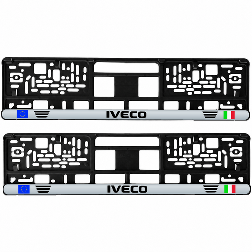 Set 2 bucati, suport numar inmatriculare personalizat Iveco, HLX-3