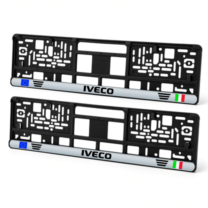 Set 2 bucati, suport numar inmatriculare personalizat Iveco, HLX-3