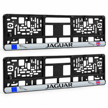 Set 2 bucati, suport numar inmatriculare personalizat Jaguar, HLX-3