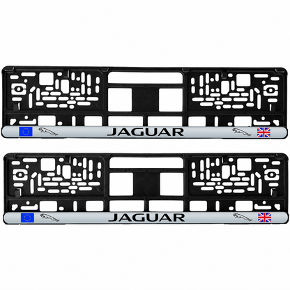 Set 2 bucati, suport numar inmatriculare personalizat Jaguar, HLX-3
