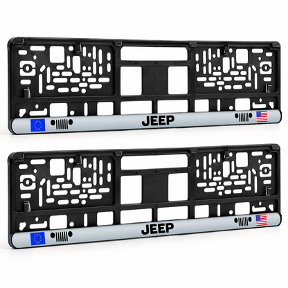 Set 2 bucati, suport numar inmatriculare personalizat Jeep, HLX-3