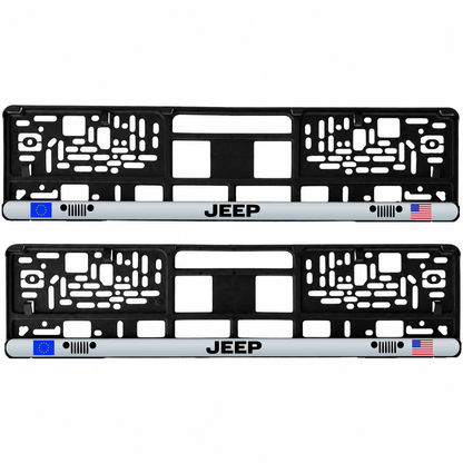 Set 2 bucati, suport numar inmatriculare personalizat Jeep, HLX-3