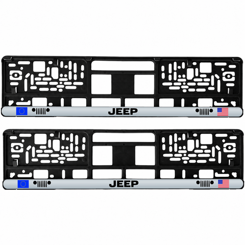 Set 2 bucati, suport numar inmatriculare personalizat Jeep, HLX-3