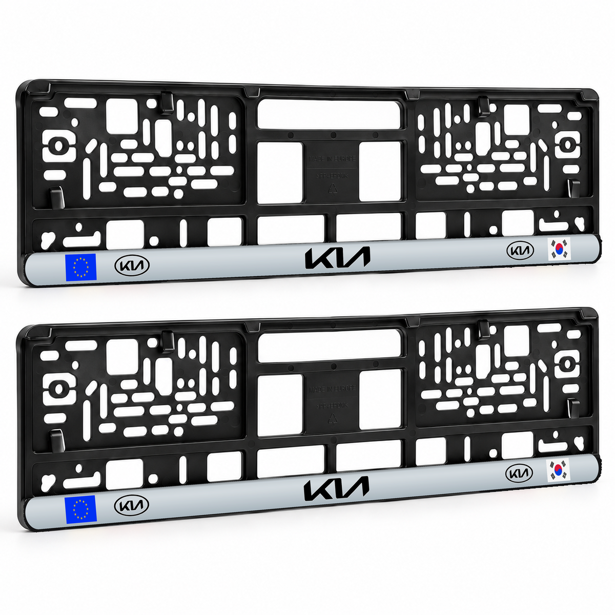 Set 2 bucati, suport numar inmatriculare personalizat Kia, HLX-3