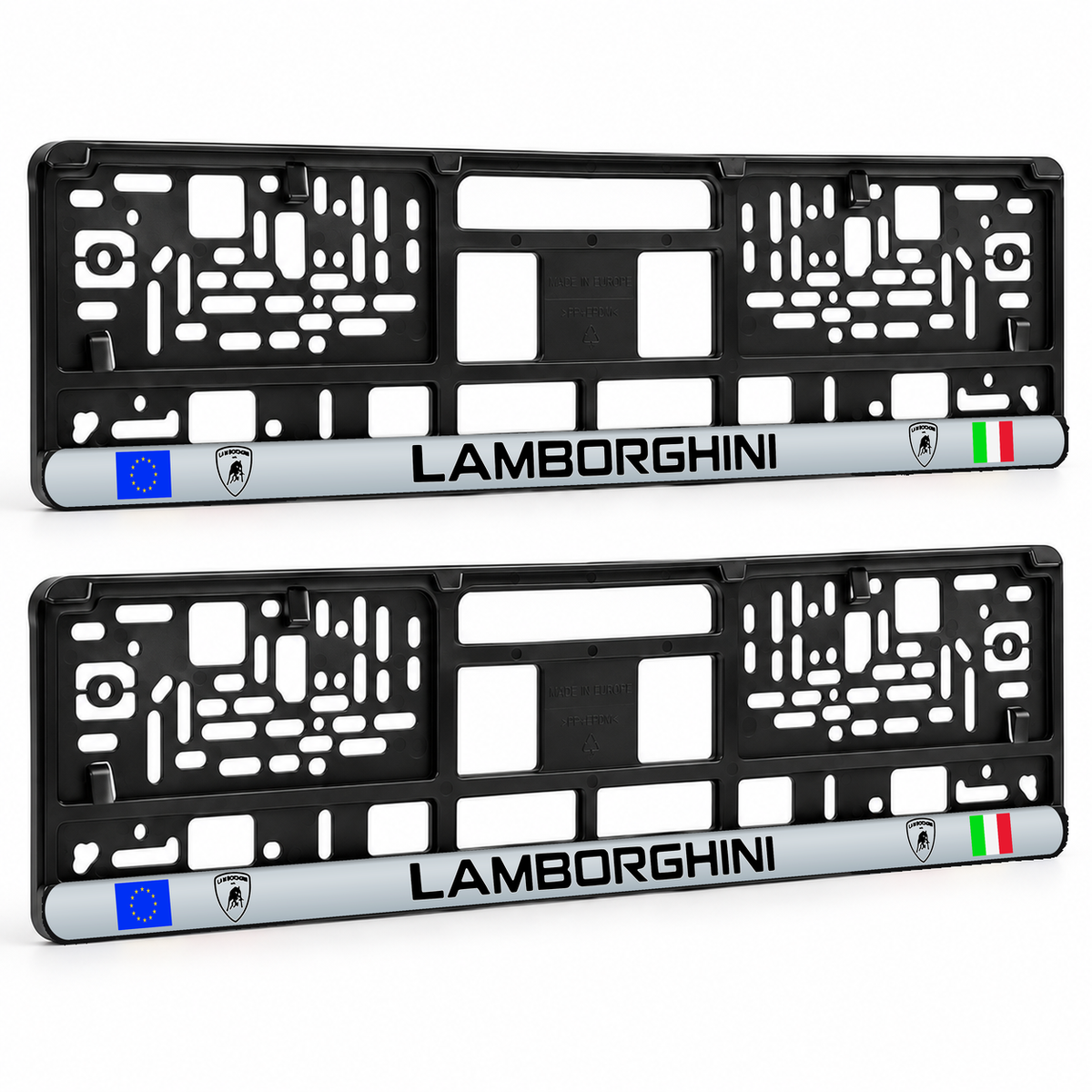 Set 2 bucati, suport numar inmatriculare personalizat Lamborghini, HLX-3