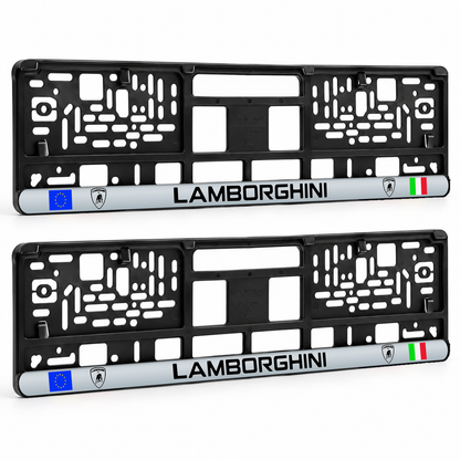 Set 2 bucati, suport numar inmatriculare personalizat Lamborghini, HLX-3