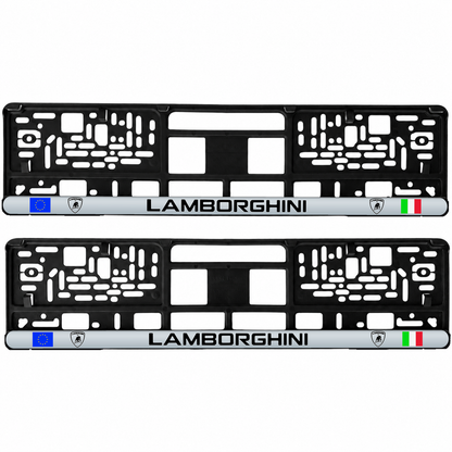Set 2 bucati, suport numar inmatriculare personalizat Lamborghini, HLX-3
