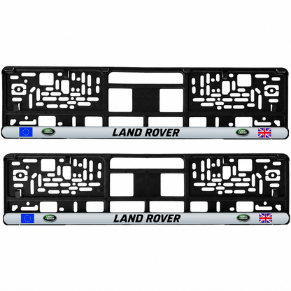 Set 2 bucati, suport numar inmatriculare personalizat Land Rover, HLX-3