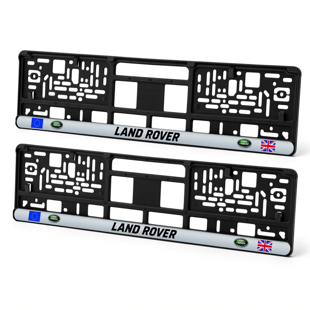 Set 2 bucati, suport numar inmatriculare personalizat Land Rover, HLX-3