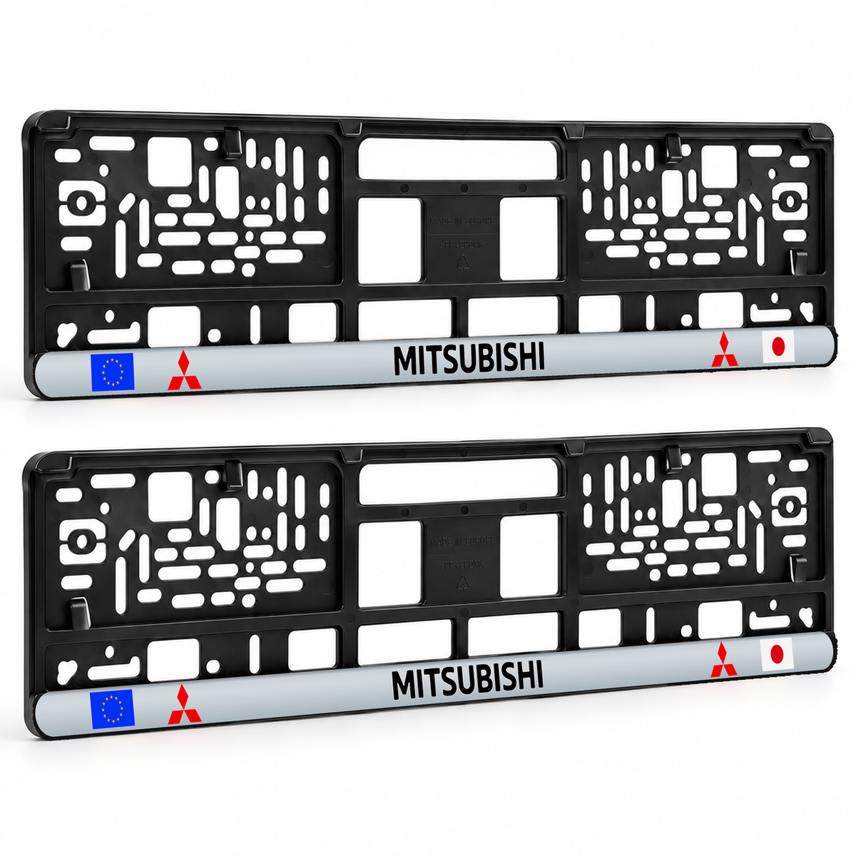 Set 2 bucati, suport numar inmatriculare personalizat Mitsubishi, HLX-3