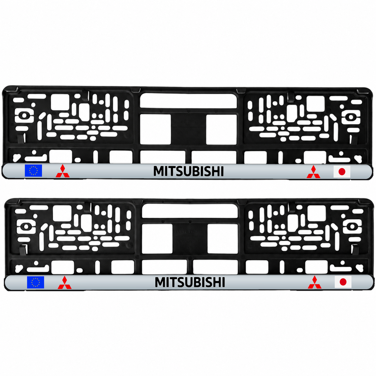 Set 2 bucati, suport numar inmatriculare personalizat Mitsubishi, HLX-3