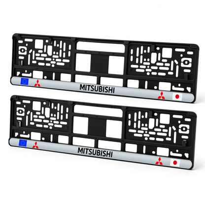 Set 2 bucati, suport numar inmatriculare personalizat Mitsubishi, HLX-3