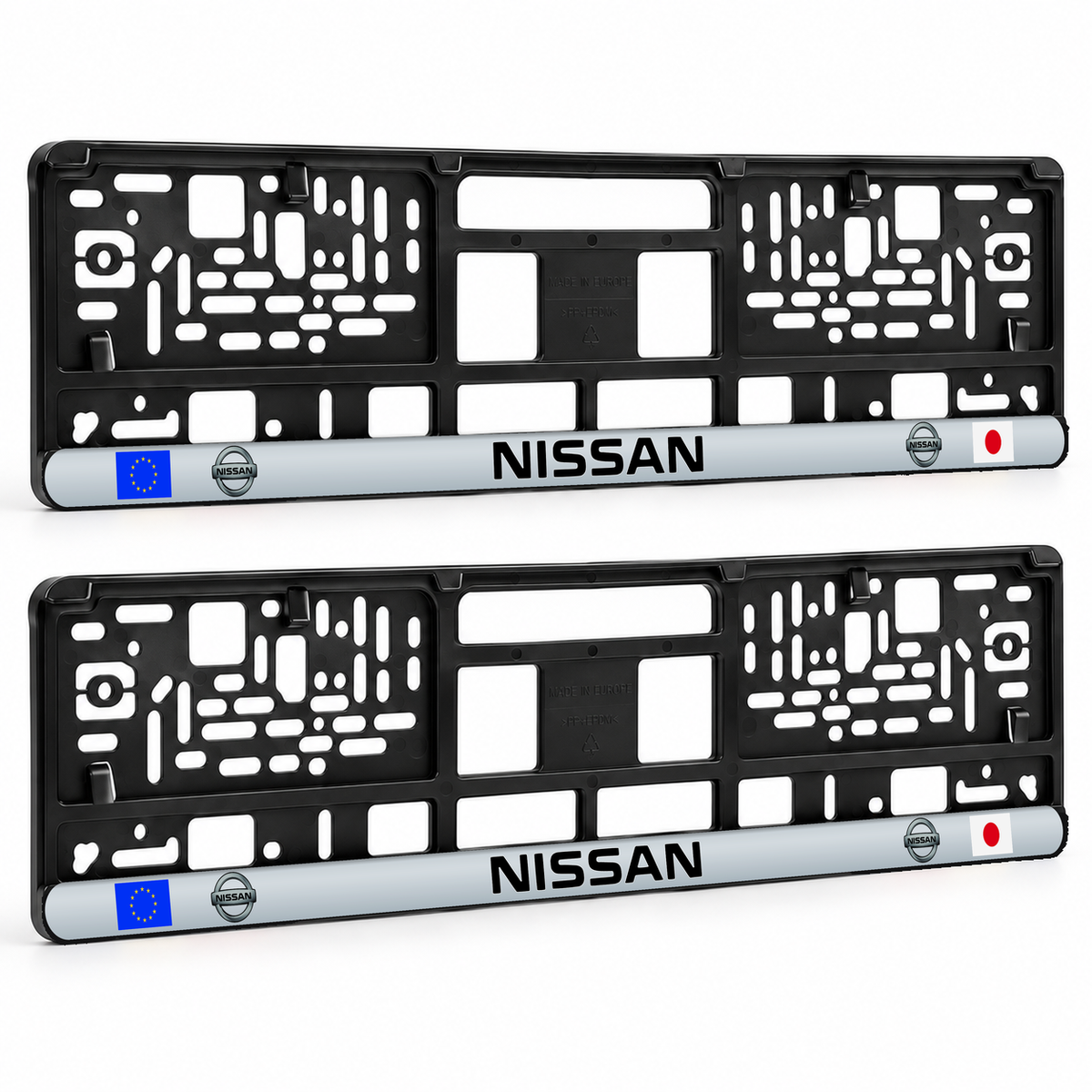 Set 2 bucati, suport numar inmatriculare personalizat Nissan, HLX-3