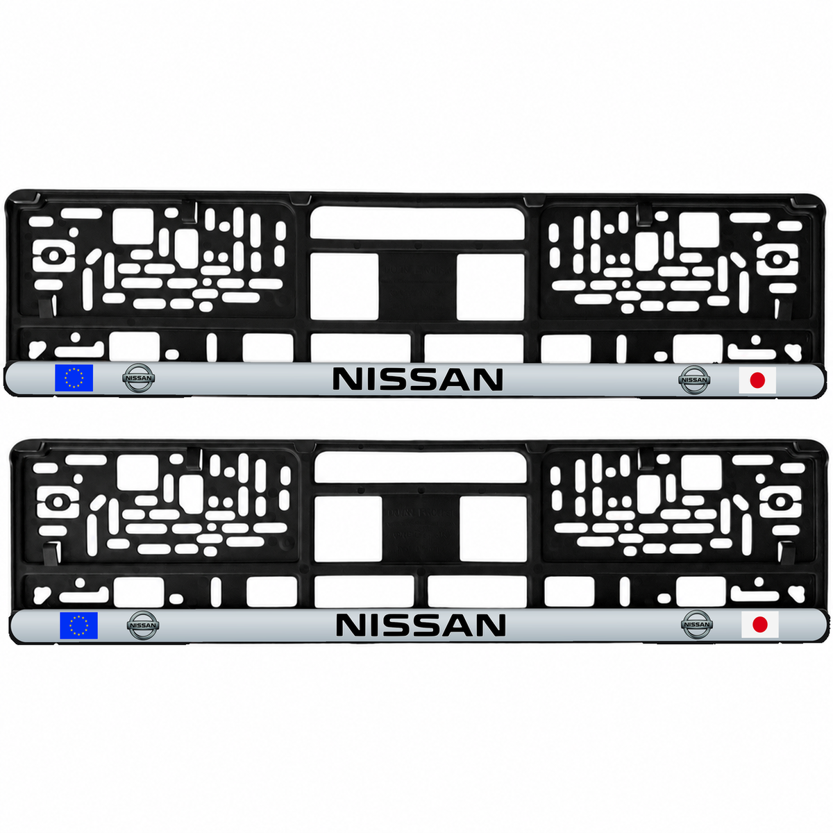 Set 2 bucati, suport numar inmatriculare personalizat Nissan, HLX-3