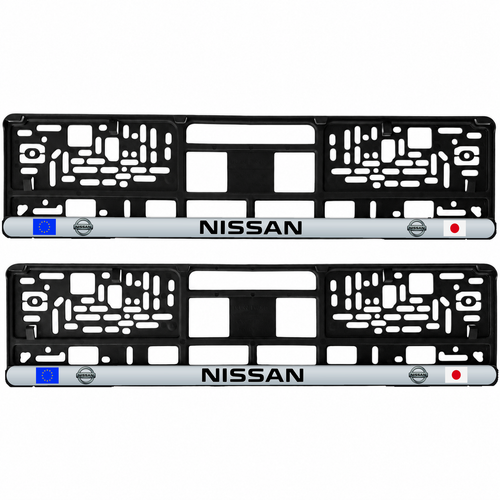 Set 2 bucati, suport numar inmatriculare personalizat Nissan, HLX-3