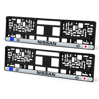 Set 2 bucati, suport numar inmatriculare personalizat Nissan, HLX-3