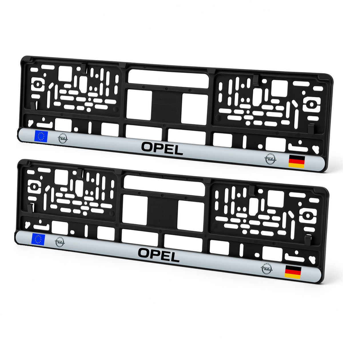 Set 2 bucati, suport numar inmatriculare personalizat Opel, HLX-3
