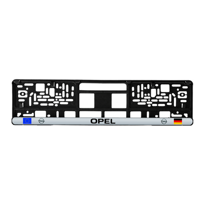 Set 2 bucati, suport numar inmatriculare personalizat Opel, HLX-3