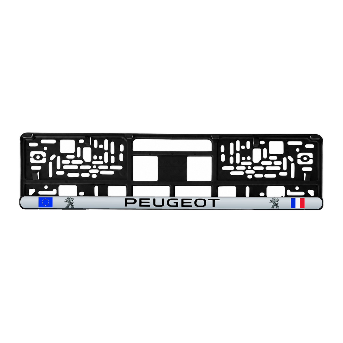 Set 2 bucati, suport numar inmatriculare personalizat Peugeot, HLX-3