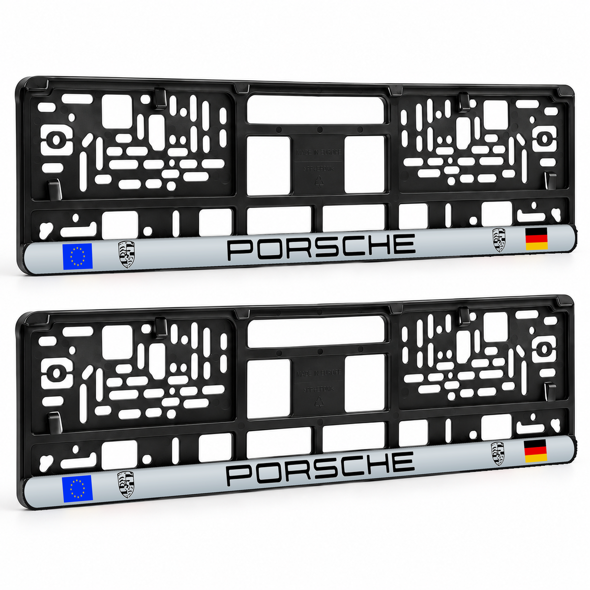 Set 2 bucati, suport numar inmatriculare personalizat Porsche, HLX-3