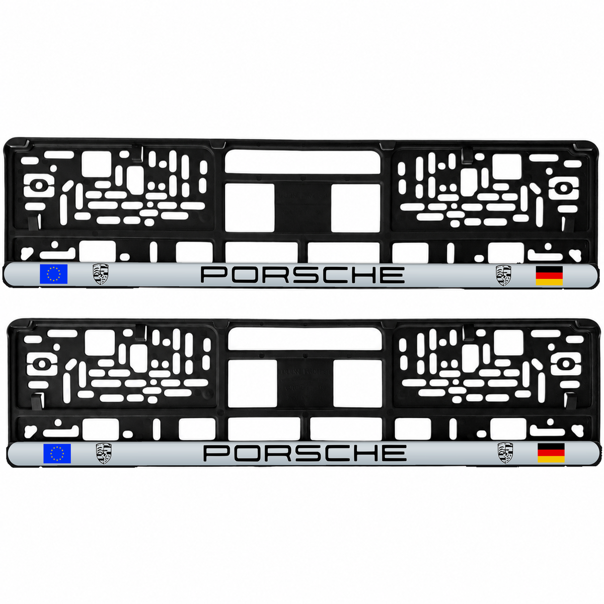 Set 2 bucati, suport numar inmatriculare personalizat Porsche, HLX-3