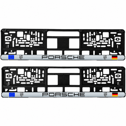 Set 2 bucati, suport numar inmatriculare personalizat Porsche, HLX-3