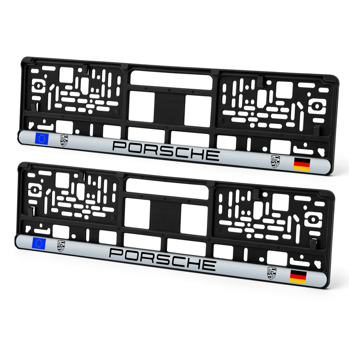 Set 2 bucati, suport numar inmatriculare personalizat Porsche, HLX-3