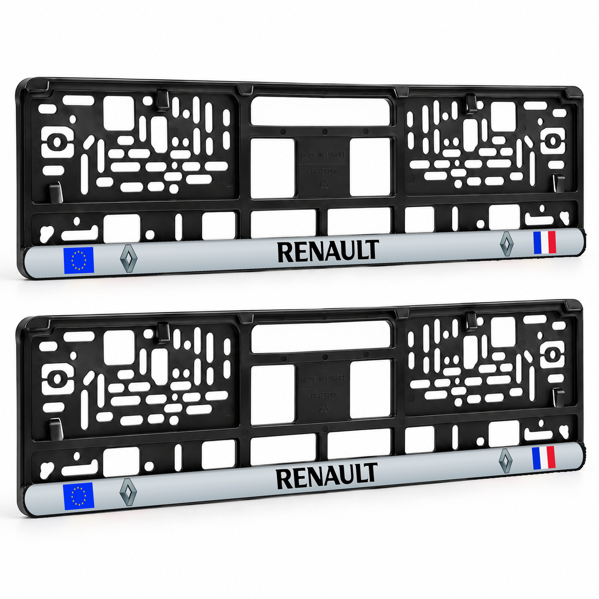 Set 2 bucati, suport numar inmatriculare personalizat Renault, HLX-3
