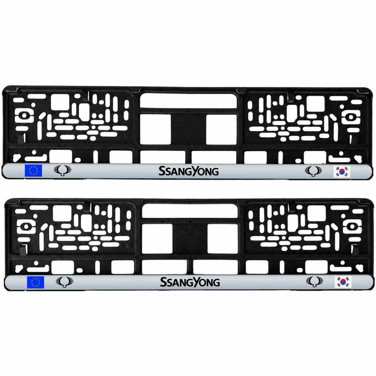 Set 2 bucati, suport numar inmatriculare personalizat SsangYong, HLX-3